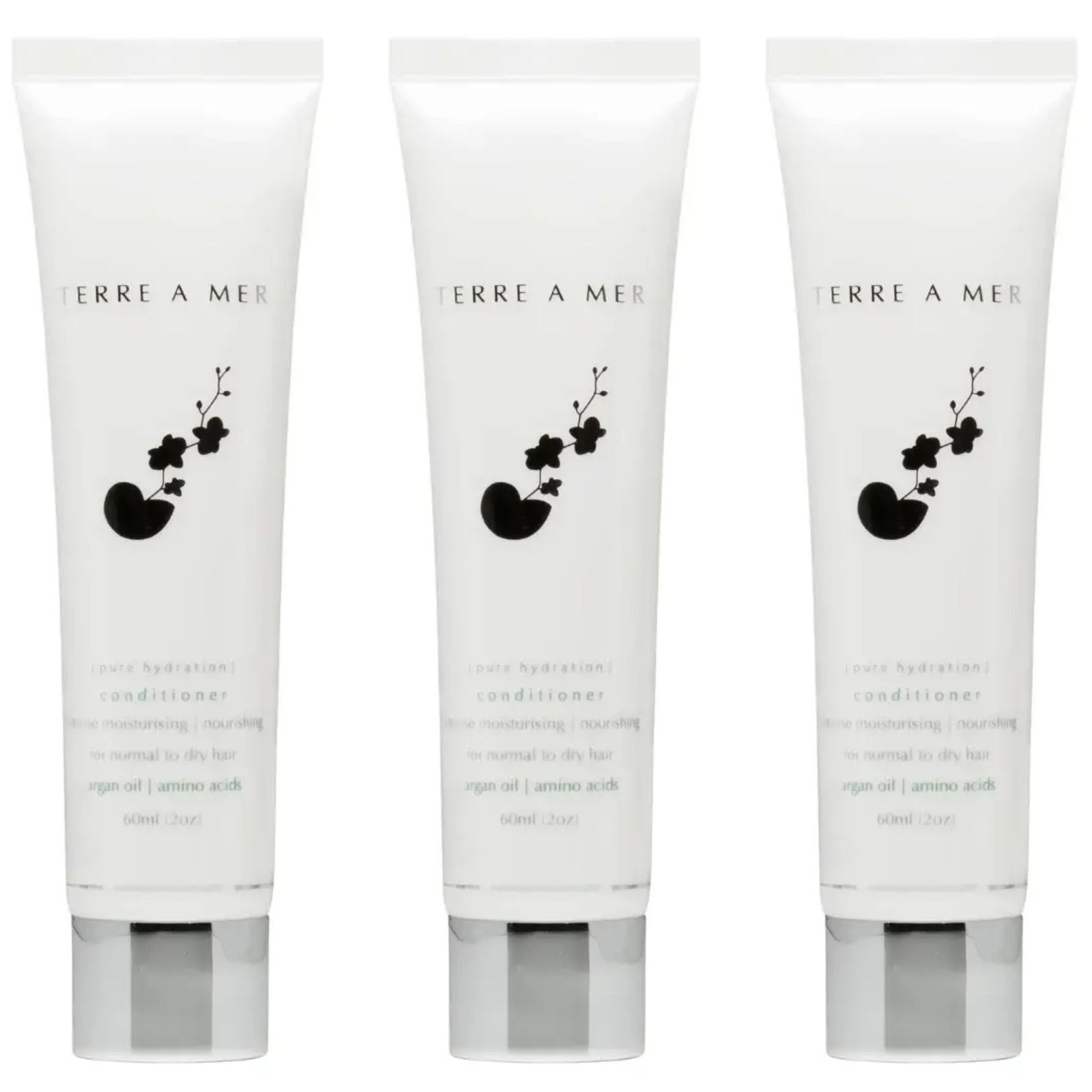 V563-PH_TRVL_CONDITIONER-3PCS-202503241705-00 3x Terre A Mer Pure Hydration Amino Acid/Argan Conditioner - 60ml Travel Size - Image 1