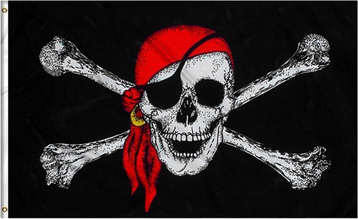 V563-PIRATEFLAG-184798-00 PIRATE FLAG Skull Party Pirates Skull & Crossbones Large 150 x 90 Jolly Roger - Image 1