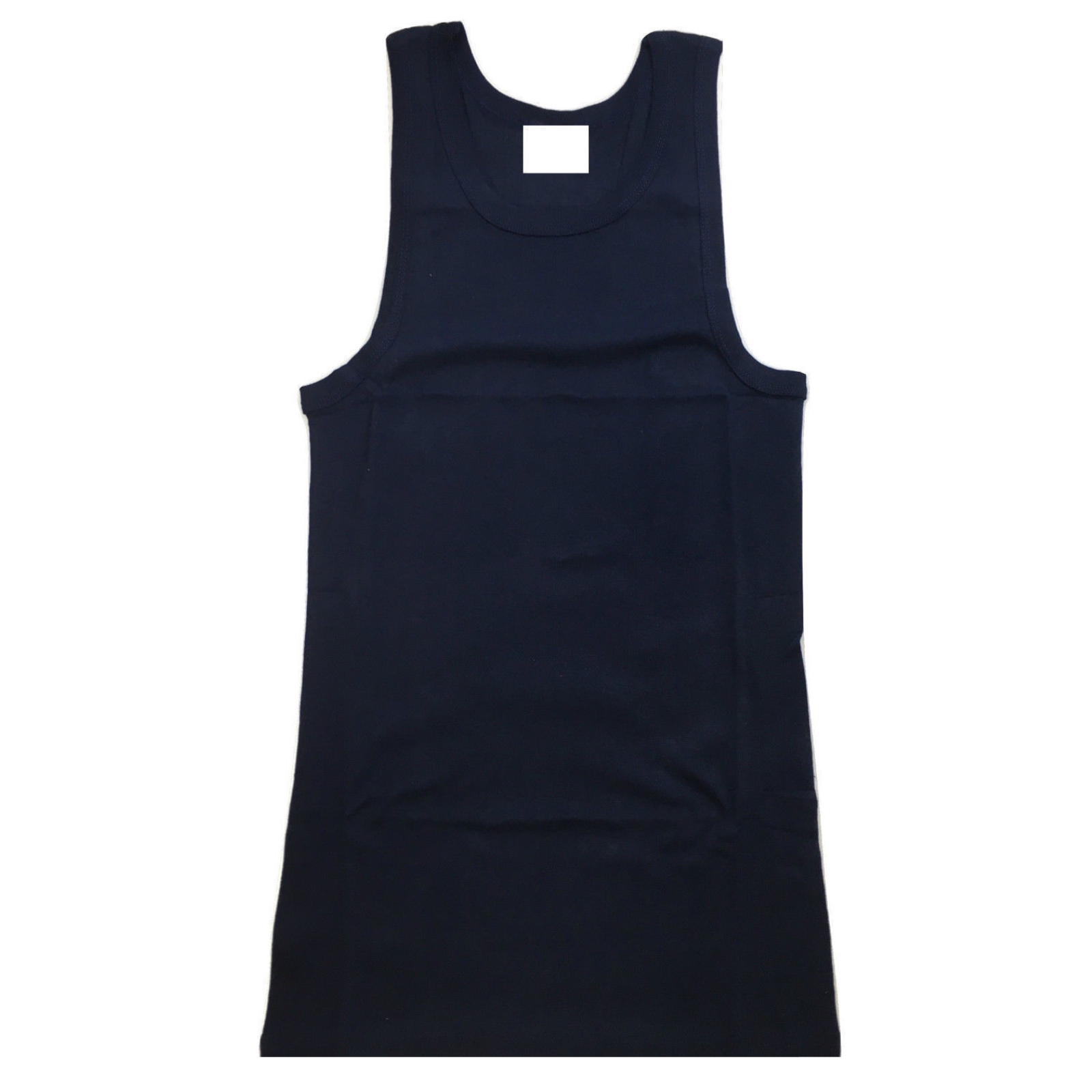 V563-PLAINSINGLET-NVY-XXL-202503030911-00 Mens PLAIN SINGLET 100% Cotton Blank Slim Tank Top Gym Basic Casual S-3XL - Navy - XXL - Image 1