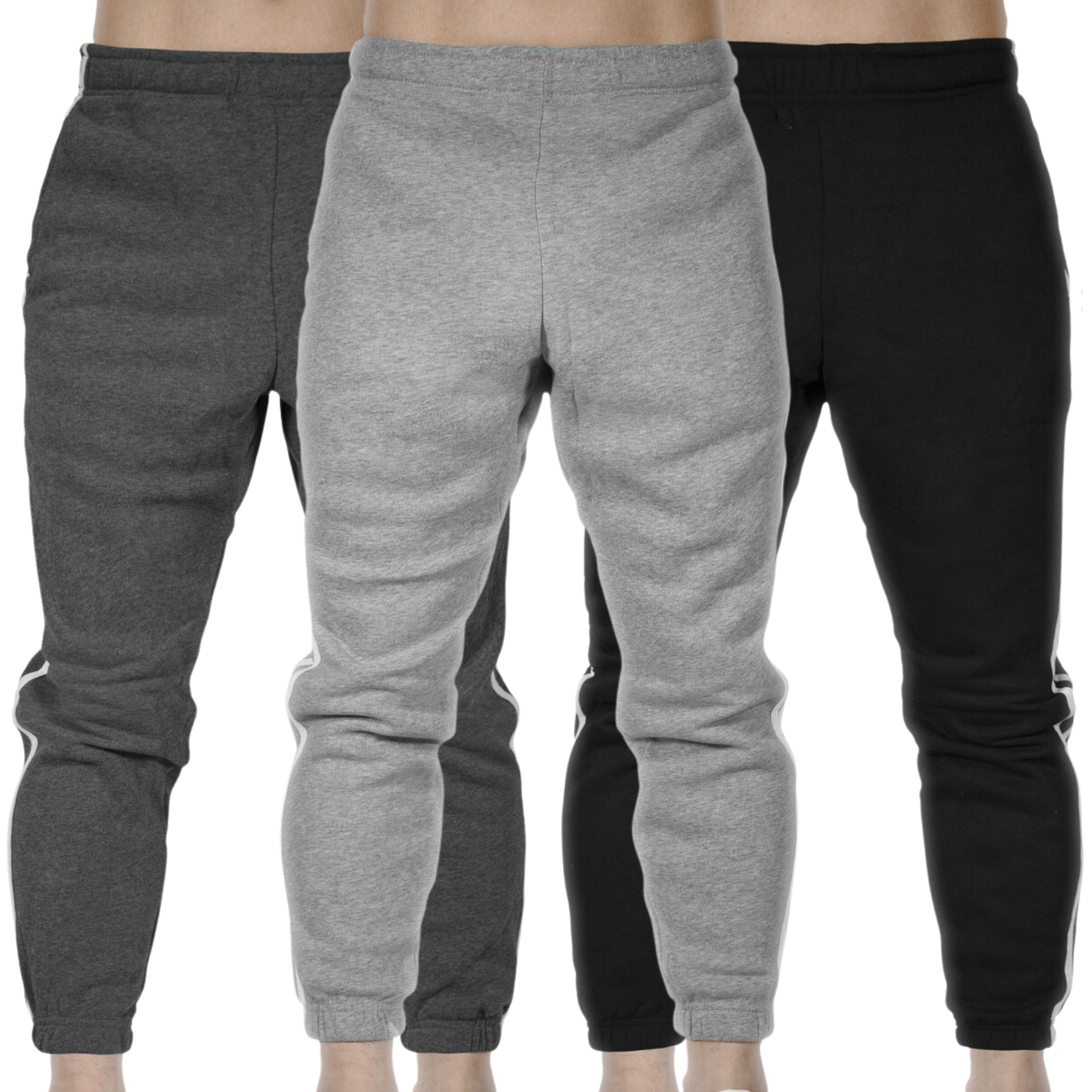 V563-PROWEST-ASST-3PCS-XL-202503051951-00 3x Mens Fleece Skinny Track Pants Jogger Gym Casual Sweat Warm - Assorted Colours - XL - Image 1
