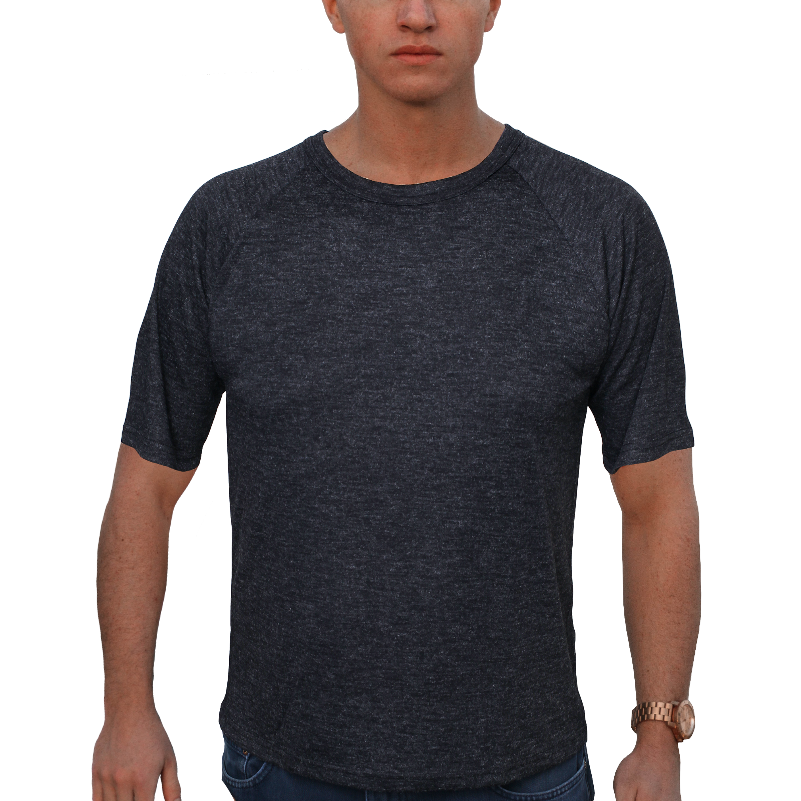 V563-SI-060-BLACK-XXL-202503200935-00 Mens Merino Wool Blend Short Sleeve Thermal Top Underwear Thermals Base Layer - Black - XXL - Image 1