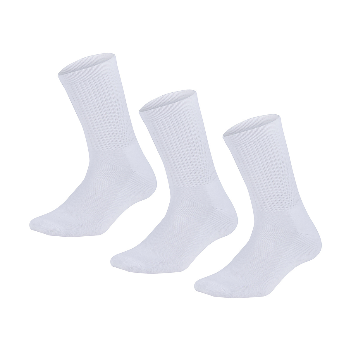 V563-SO-622-3PAIRS-WHT-6_11-202503030935-00 3 Pairs Bamboo Socks Unisex Premium Fiber Sock Super Soft Crew Tennis Sox - White - 6-11 - Image 1