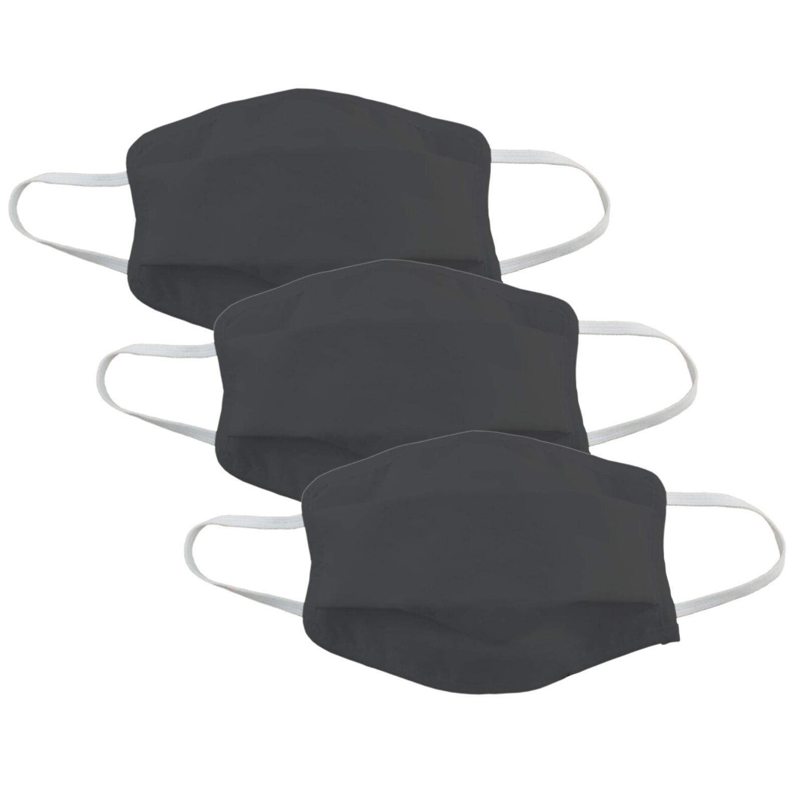 V563-TIGERPLAST_KIDS_BLK-3PCS-204967-00 3x Tigerplast Kids Fabric Face Mask Washable Reusable Mask Protect Cover - Black - Image 1