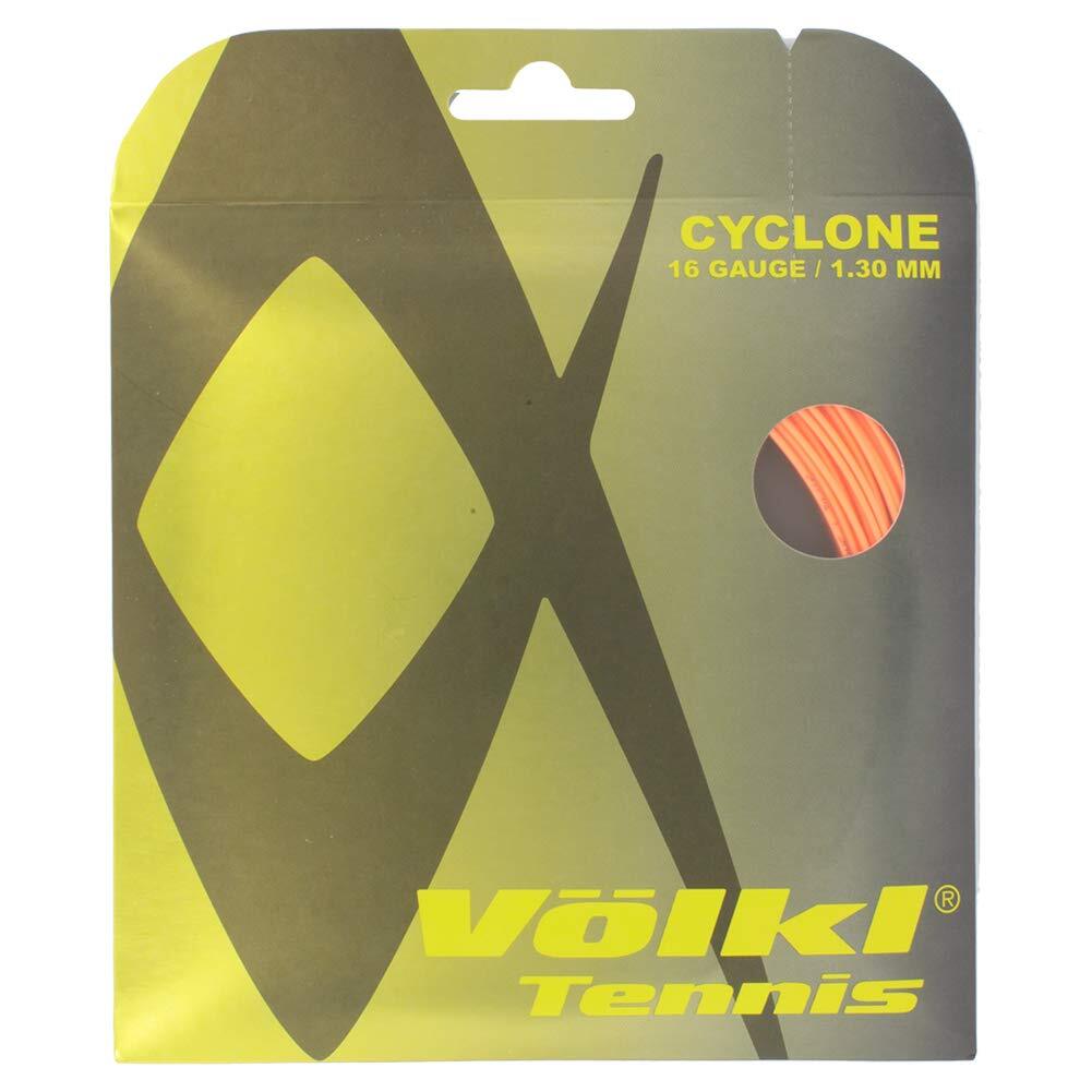 V563-TSVCFO16-150201-00 1 Pack Volkl Cyclone 16g/1.30mm Tennis Racquet Strings - Fluro Orange - Image 1
