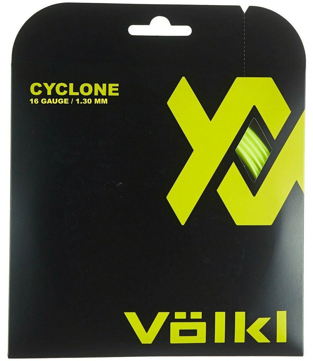 V563-TSVCFY16-150197-00 1 Pack Volkl Cyclone 16g/1.30mm Tennis Racquet Strings - Neon Yellow - Image 1