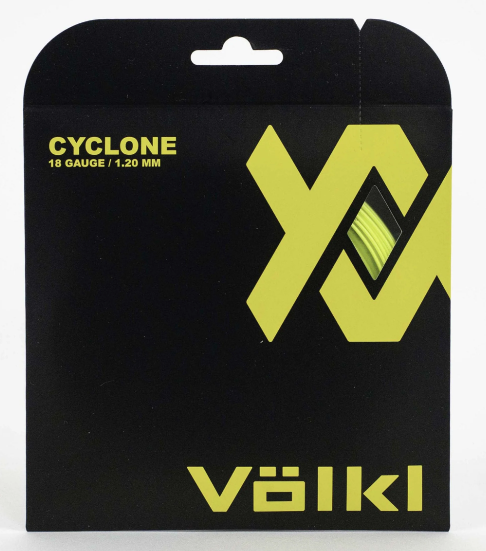 V563-TSVCFY18-150195-00 1 Pack Volkl Cyclone 18g/1.20mm Tennis Racquet Strings - Neon Yellow - Image 1