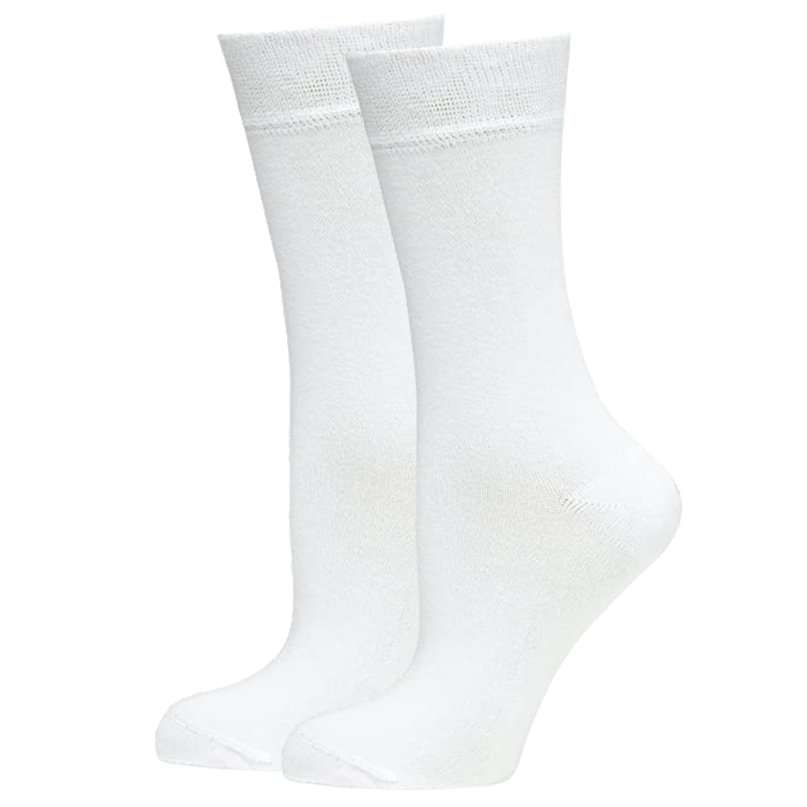 V563-UP-1BMBCREW-WHT-11_14-202503051726-00 BAMBOO SOCKS Crew Natural Eco Healthy Enviro Unisex Work Anti-Bacterial Business - White - 11-14 - Image 1