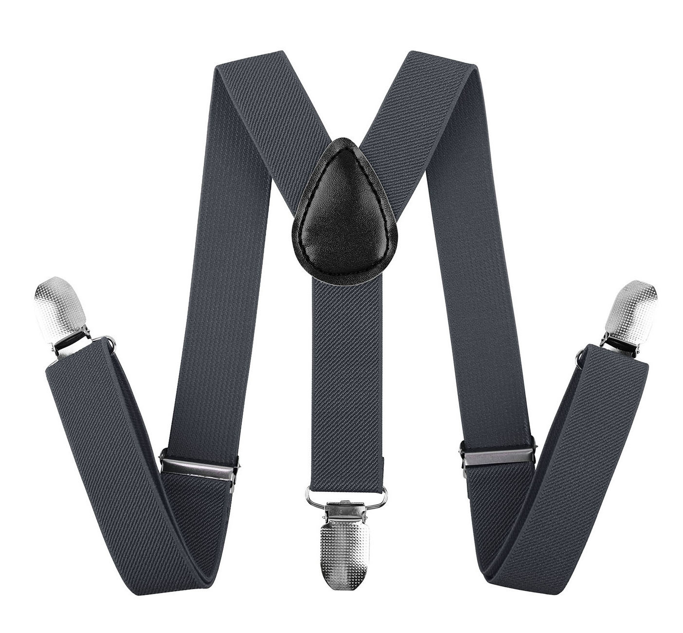 V563-WIDESUSPENDERS-BLK-185067-00 35mm WIDE SUSPENDERS Mens Adjustable Braces Clip On Trouser Elastic Y-Back - Black - Image 1