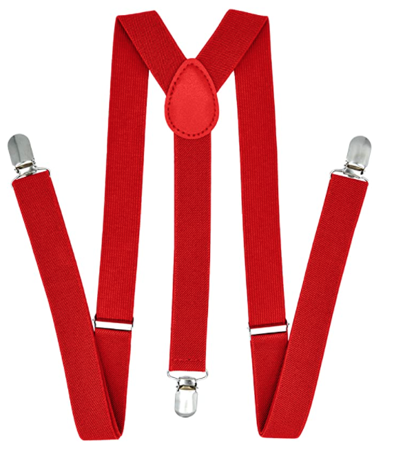 V563-WIDESUSPENDERS-RED-185071-00 35mm WIDE SUSPENDERS Mens Adjustable Braces Clip On Trouser Elastic Y-Back - Red - Image 1