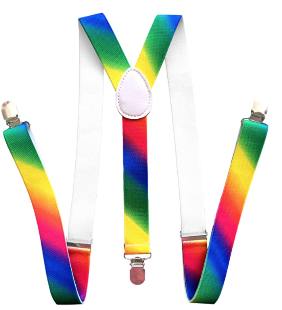 V563-WIDESUSPENDERS-RNBW-202503051430-00 35mm WIDE SUSPENDERS Mens Adjustable Braces Clip On Trouser Elastic Y-Back - Rainbow - Image 1