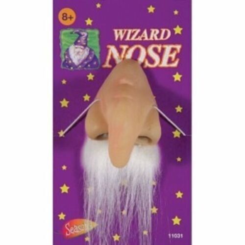 V563-WIZARDNOSE-185644-00 WIZARD NOSE with Moustache Latex Elf Old Man Merlin Costume Halloween Party Ogre - Image 1