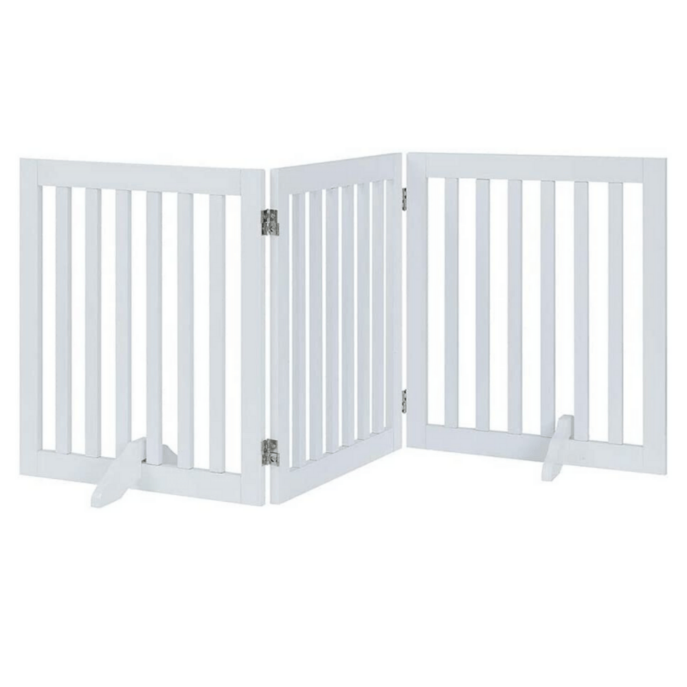 V568-GMW-265-W-98171-00 Three Panel Freestanding Dog Gate, White - Image 1