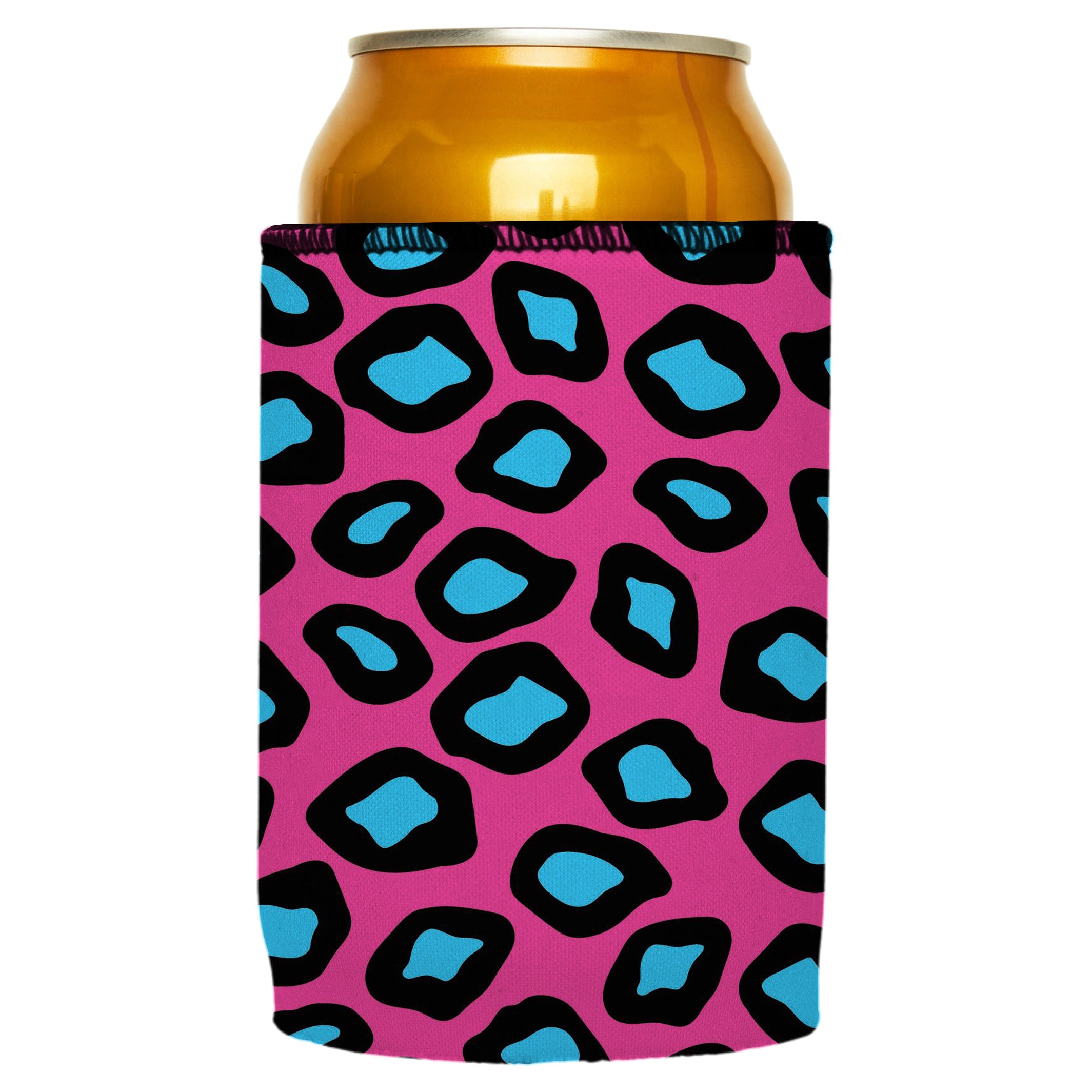 V570-ST-2620-A-202503260837-00 Pink Leopard Print Stubby Cooler - Standard - Image 1
