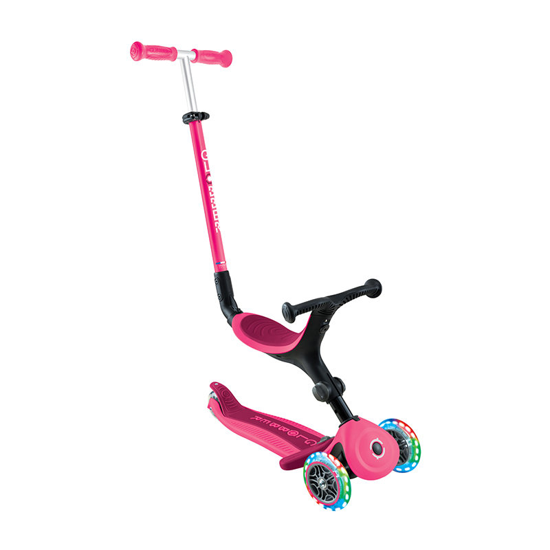 V572-744-110-202503280121-00 Globber GO UP ACTIVE with Lights - Fuchsia/ Dark Pink - Image 1