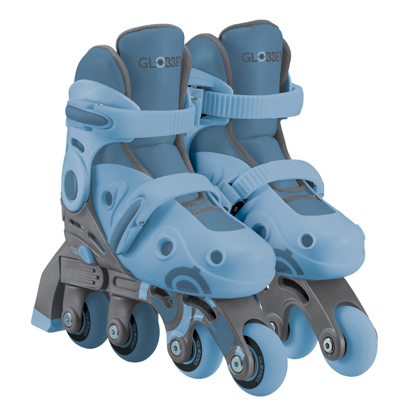 V572-780-200-202503280120-00 Globber LEARNING INLINE SKATES 2in1 for Toddlers: Size 26-29 - Ash Blue - Image 1