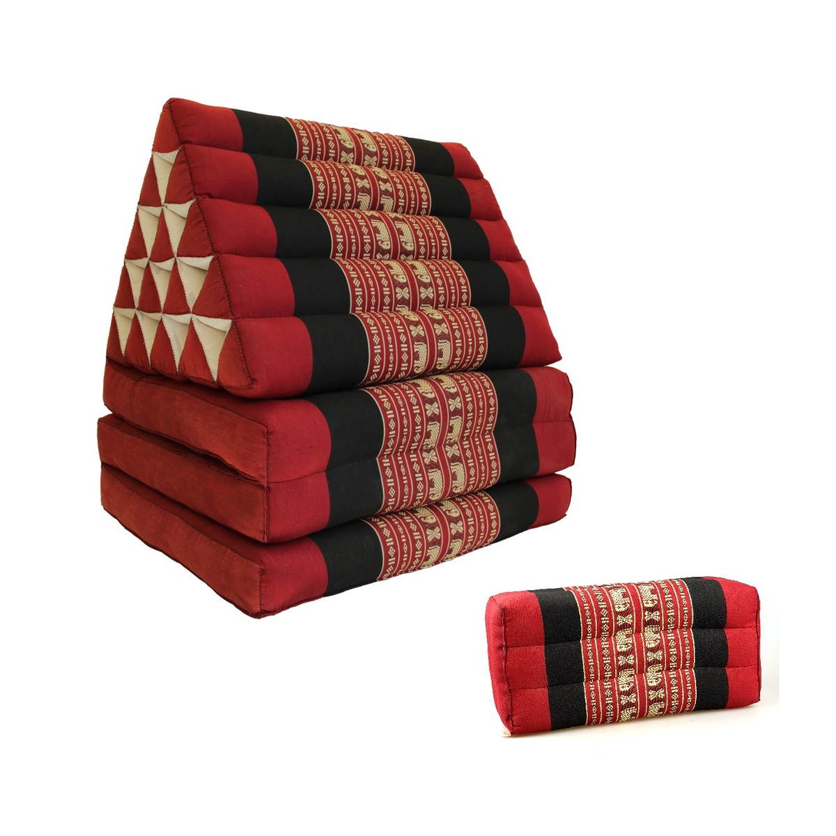 V574-TTP-15-YB-REDELE-131613-00 Jumbo Thai Triangle Pillow THREE FOLDS R-Ele + Arm/Leg Rest Block - Image 1