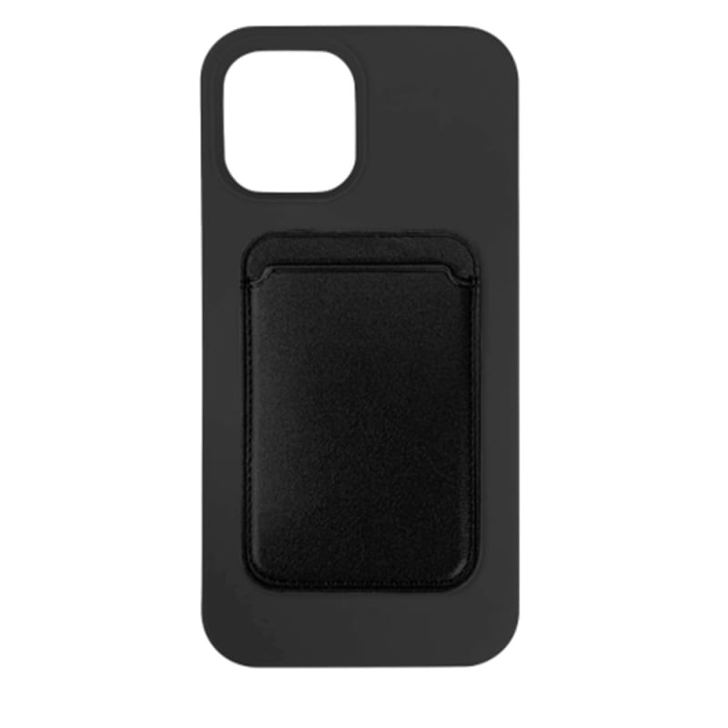V578-CSCSLAE192BLA-226595-00 Cleanskin Silicon Case with Magnetic Card Holder for iPhone 13 (6.1") - Black - Image 1