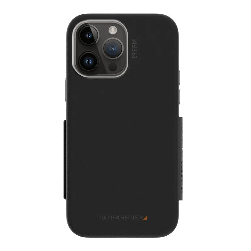 V578-EFCFLAE196BLA-226631-00 EFM Monaco Case Armour with ELeather and D3O 5G Signal Plus Technology for iPhone 14 Pro / 13 Pro - Image 1
