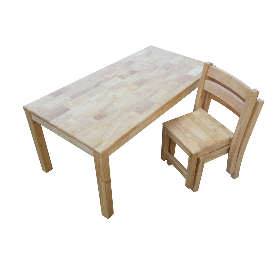 V59-124-01_4 Rubberwood Rectangle Table 120 - Image 1