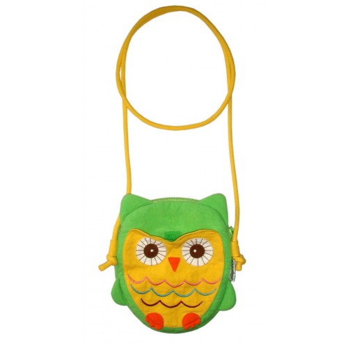 V59-316-LightGreen-01_2 Hootie Owl Hand Bag Light Green - Image 1