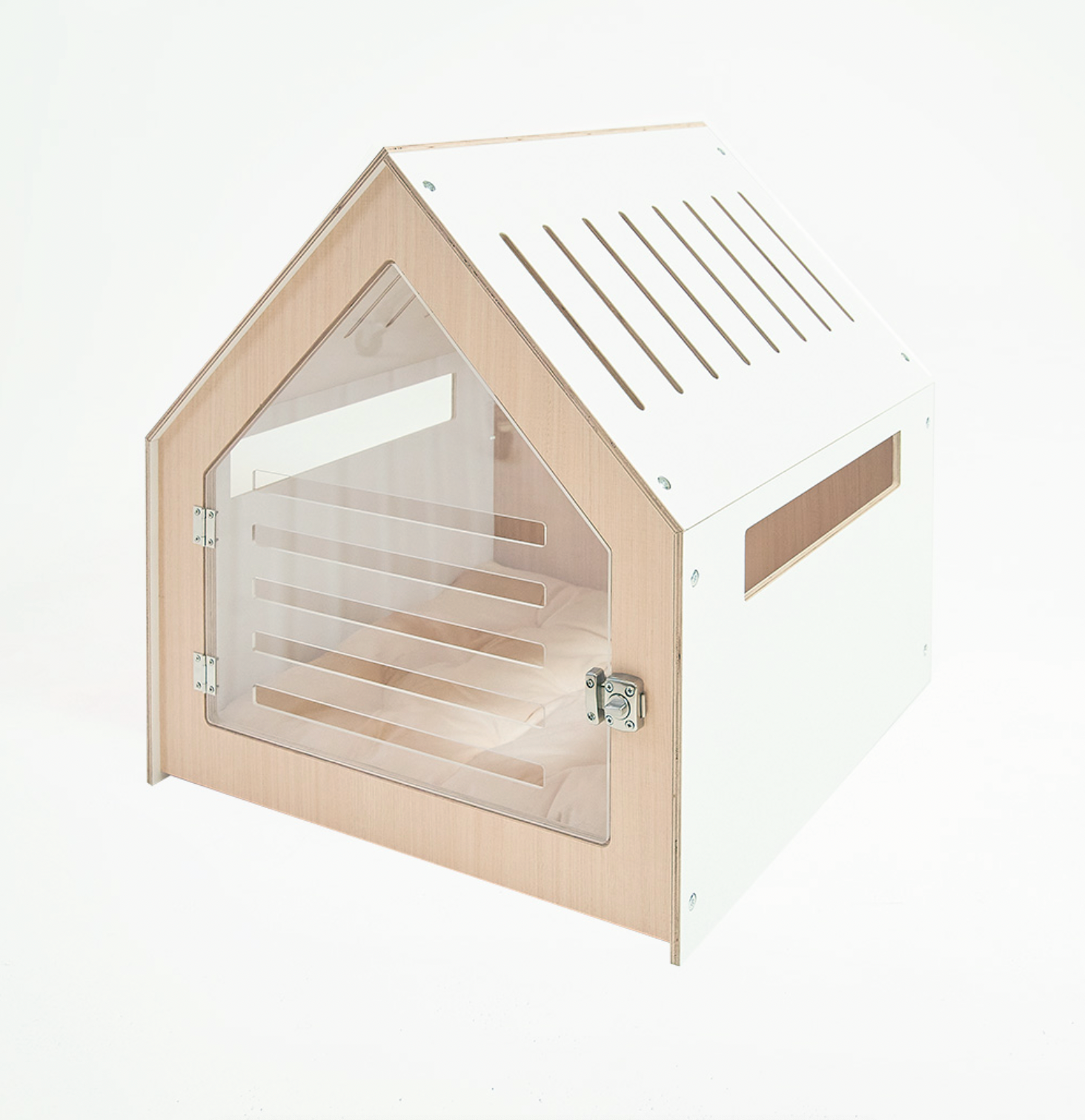 V600-PB-WW002-D-W-202505301410-00 Modern Pet House Dog Crate (White) - Image 1