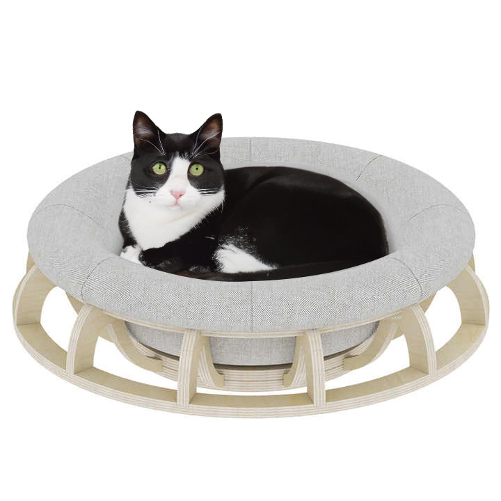 V600-PB-YKJ167-186218-00 Timber Gyro Cat Nest Bed - Image 1
