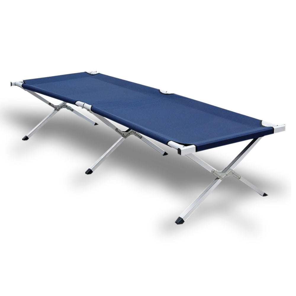 V610-CAMSTRECOL-NAV-218953-00 Camping Bed Folding Stretcher Light Weight w/ Carry Bag Camp Portable - navy - Image 1