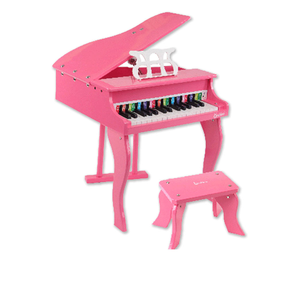 V610-GRAPIN-0293-PIN-218892-01 Kids Wooden Pretend Musical Toy Baby Children Grand Toy Mini 30 Keys Piano Pink - Image 1