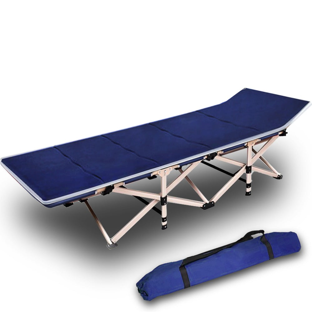 V610-LUXBED-SQ-NAV-MAT-218951-00 Camping Portable Stretcher Single Foldable Folding Bed Mattress Recliner Mat - navy - Image 1
