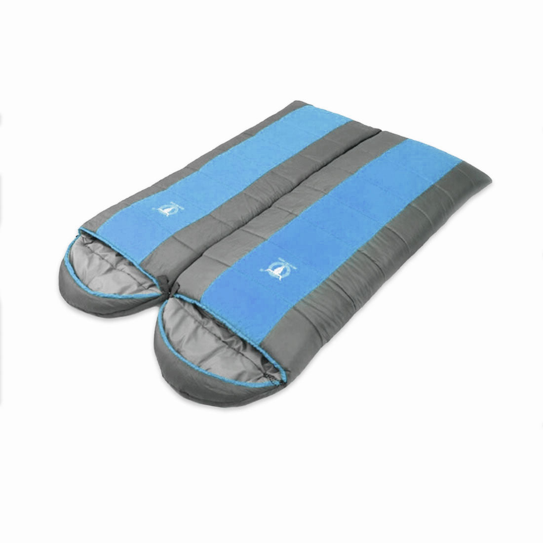 V610-PKNENVSLEBA-15-BL-DOU-218944-00 Double Camping Envelope Twin Sleeping Bag Thermal Tent Hiking Winter -15C - blue - Image 1