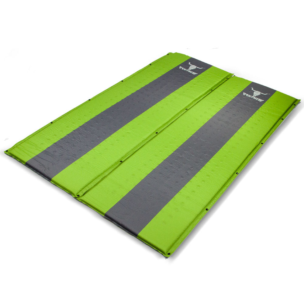 V610-PKNSELMAT-GR-DOU-218940-00 Double Self Inflating Mattress Sleeping Mat Air Bed Camping Camp Hiking Joinable - green - Image 1