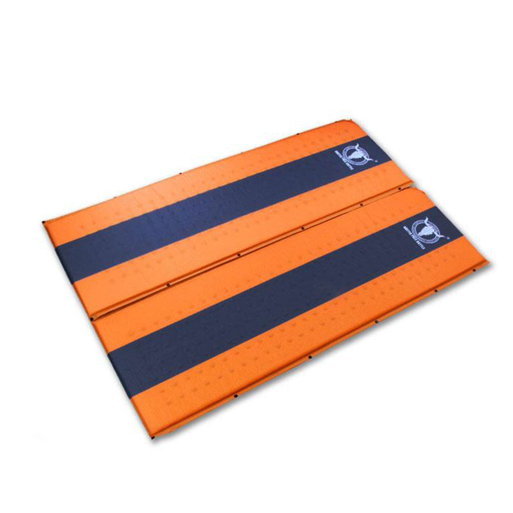 V610-PKNSELMAT-OR-DOU-218939-00 Double Self Inflating Mattress Sleeping Mat Air Bed Camping Camp Hiking Joinable - orange - Image 1
