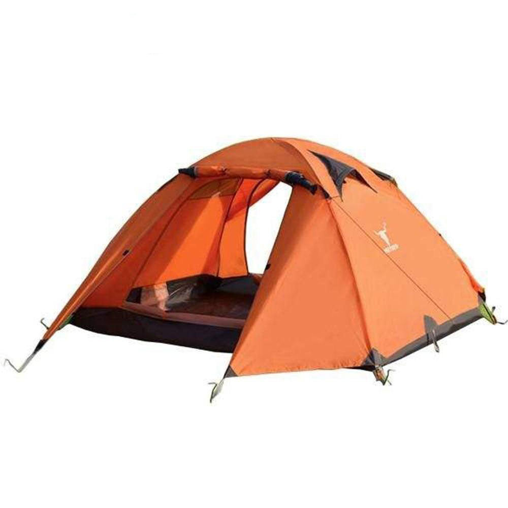 V610-TEN-C2001-ORA-219029-00 2 Person Portable Outdoor Lightweight Cycling Hiking Backpacking Camping Waterproof Tent - Orange - Image 1