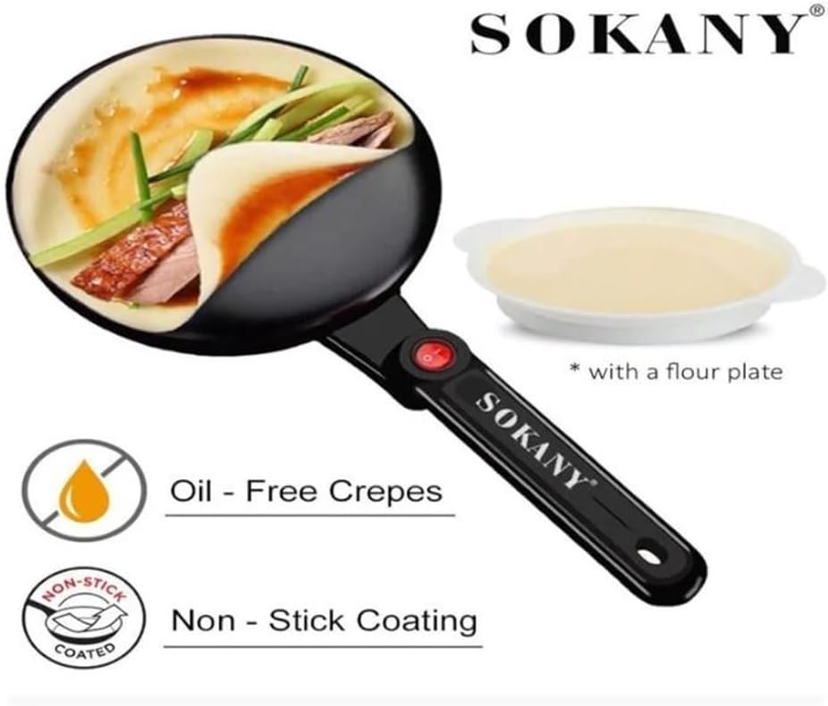 V612-SOK_CREPE_MAKER-185606-00 Electric Crepe Maker Frying Griddle Non Stick Pancake maker Baking Pan - Image 1