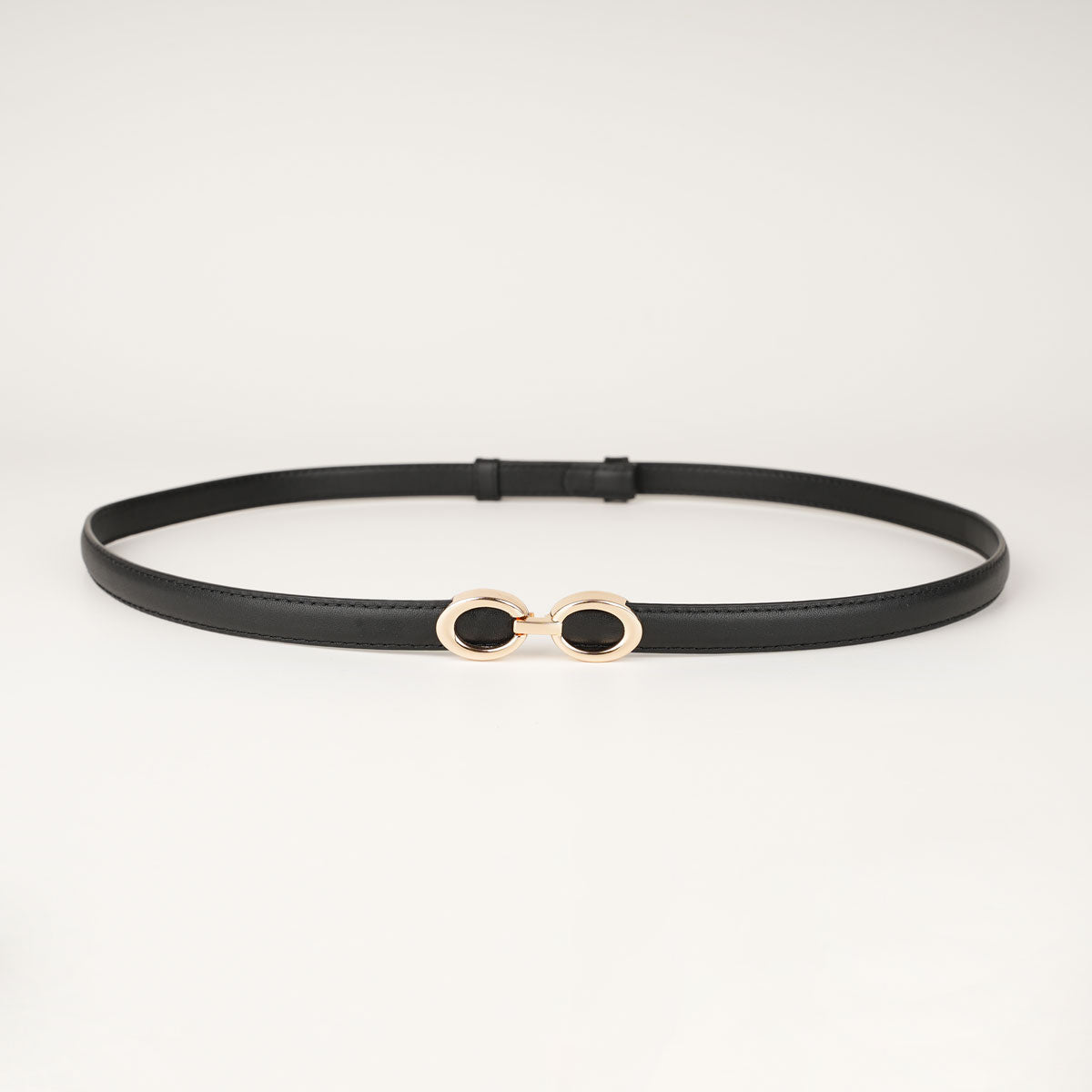 V629-PZ-YARA-BLACK100-150470-00 Peroz Yara Women's Black Adjustable Leather Belt - Image 1