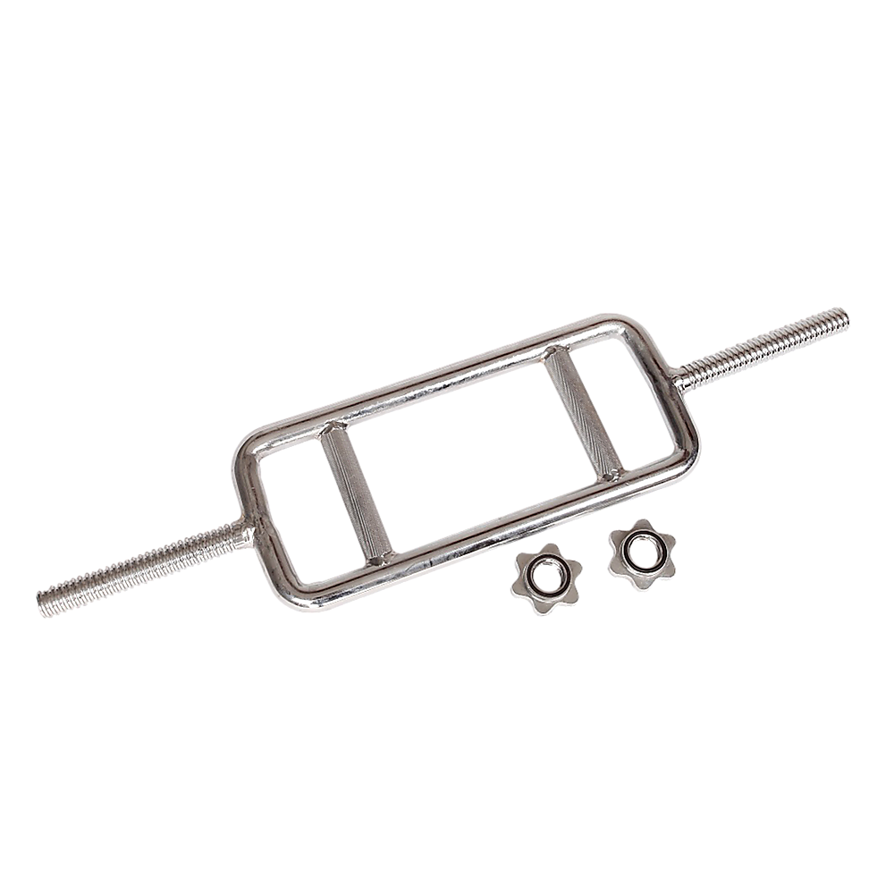V63-770365-8865-00 Chrome Tricep Bar Barbell Heavy Duty with Spinlock Collars - Image 1
