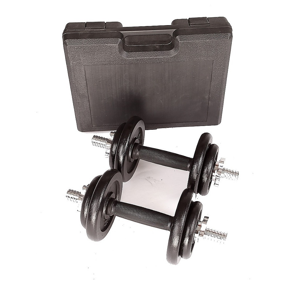 V63-770425-8871-00 20kg Black Dumbbell Set with Carrying Case - Image 1