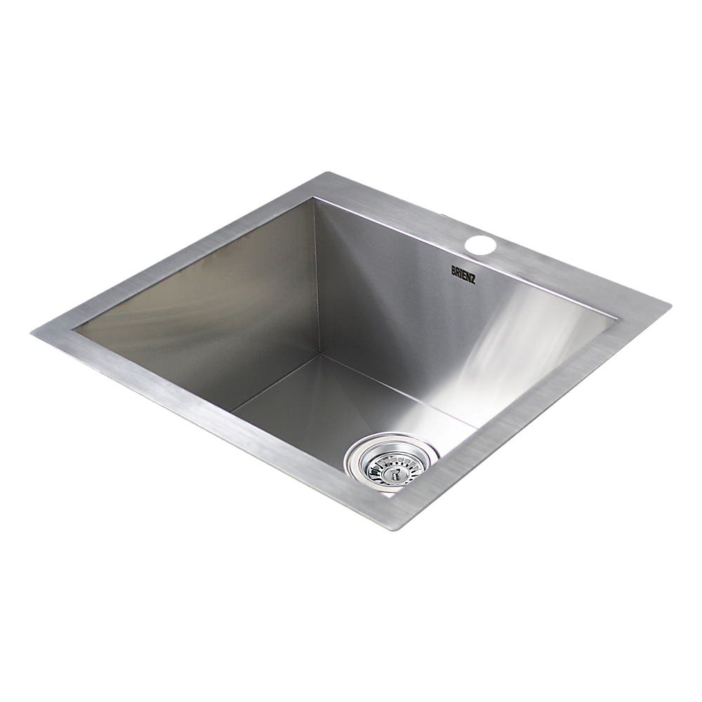 V63-798957-9144-00 530x505mm Handmade Stainless Steel Topmount Kitchen Laundry Sink with Waste - Image 1