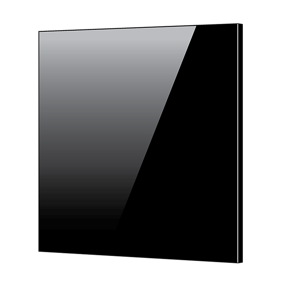 V63-800187-9230-00 Toughened 60cm x 75cm Black Glass Kitchen Splashback - Image 1