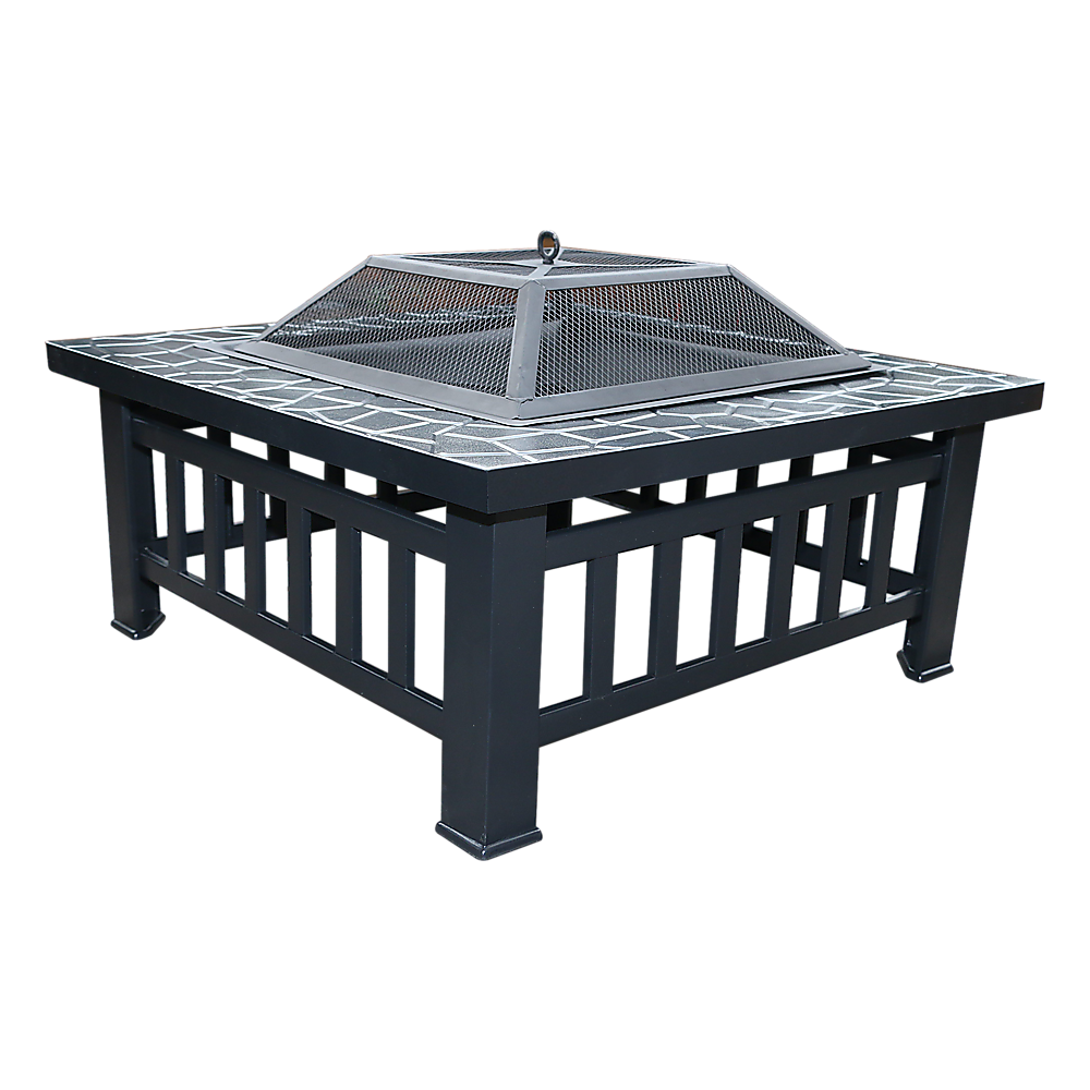 V63-801967-9276-00 18" Square Metal Fire Pit Outdoor Heater - Image 1