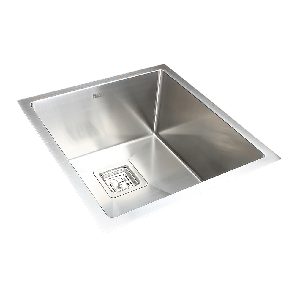 V63-817903-9366-00 430x455mm Handmade 1.5mm Stainless Steel Undermount / Topmount Kitchen Sink with Square Waste - Image 1