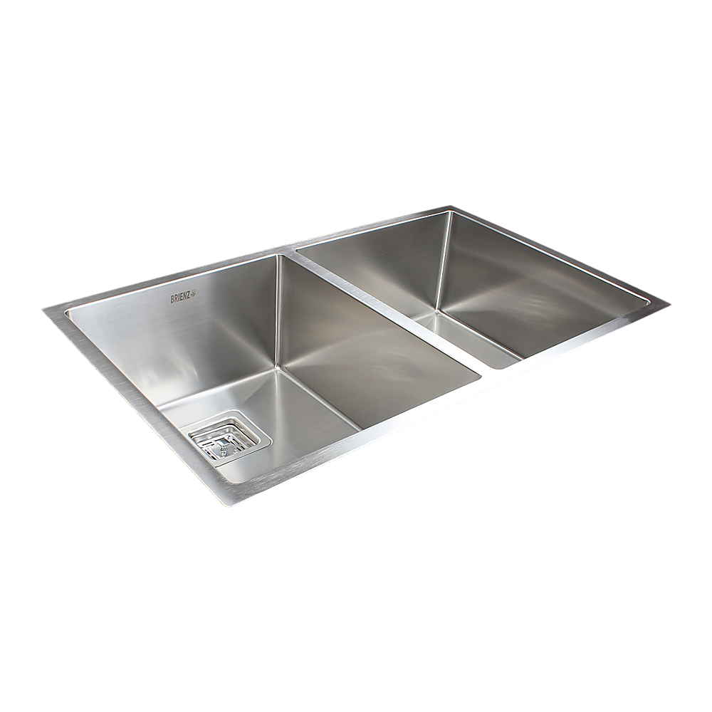 V63-817913-9367-00 835x505mm Handmade 1.5mm Stainless Steel Undermount / Topmount Kitchen Sink with Square Waste - Image 1