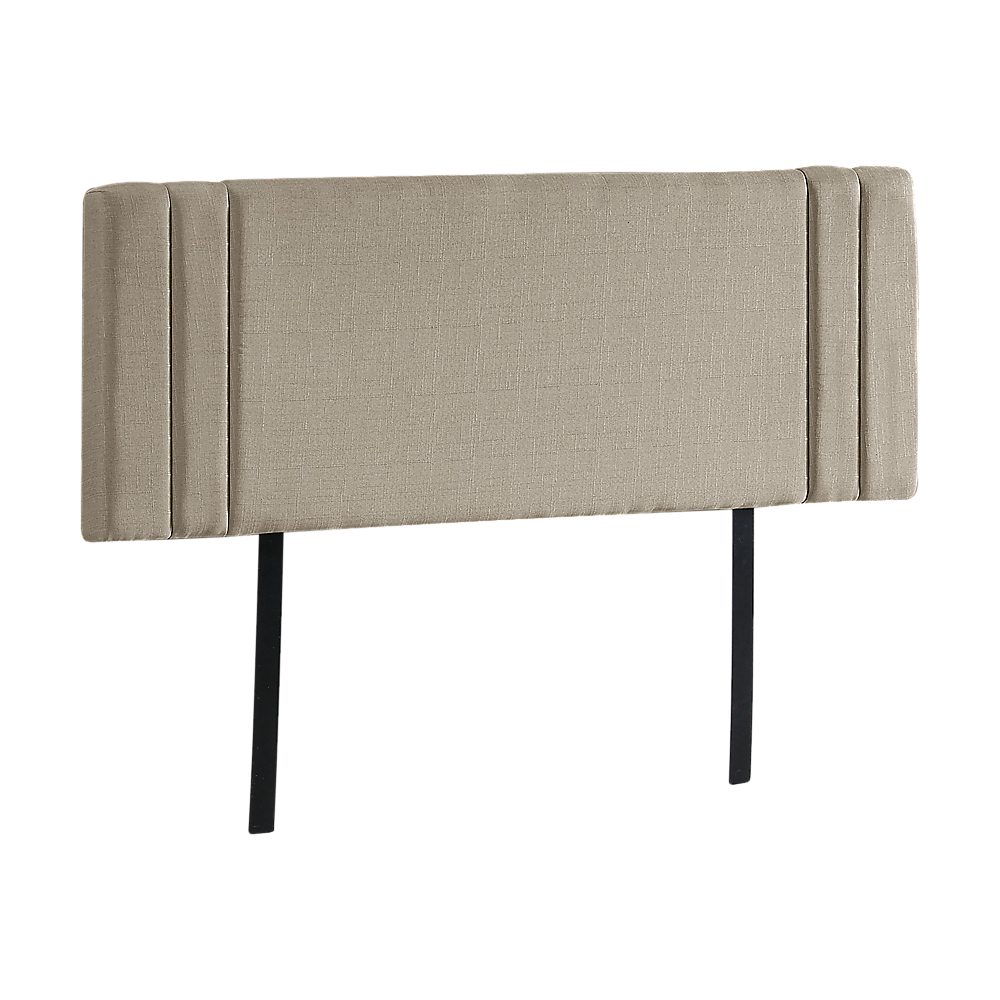 V63-821543-18388-00 Linen Fabric Double Bed Deluxe Headboard Bedhead - Beige - Image 1