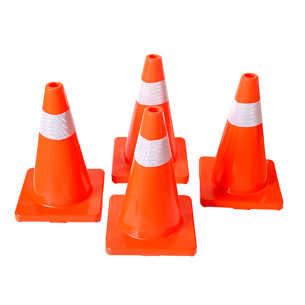 V63-821991-13433-00 4pcs 45cm Road Traffic Cones Reflective Overlap Parking Emergency Safety Cone - Image 1