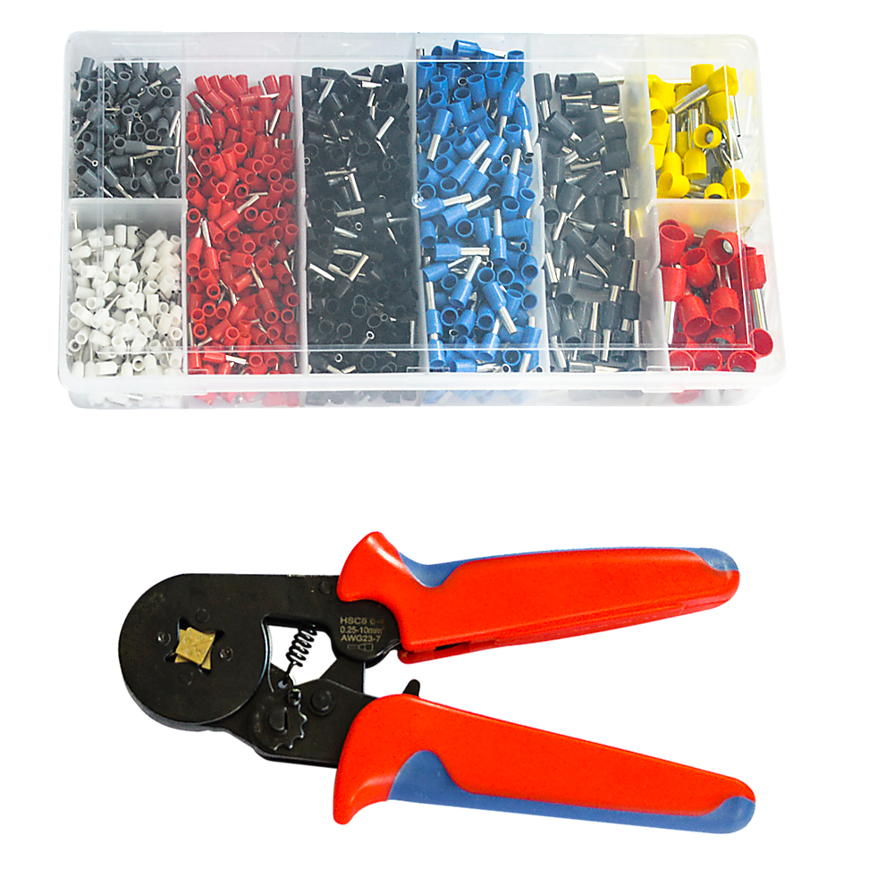 V63-825861-638f555035f4b.1000x1000-00 1200Pcs Bootlace Ferrule Crimper kit 0.25-10mm2 Cord End Ratchet Crimping Tool - Image 1