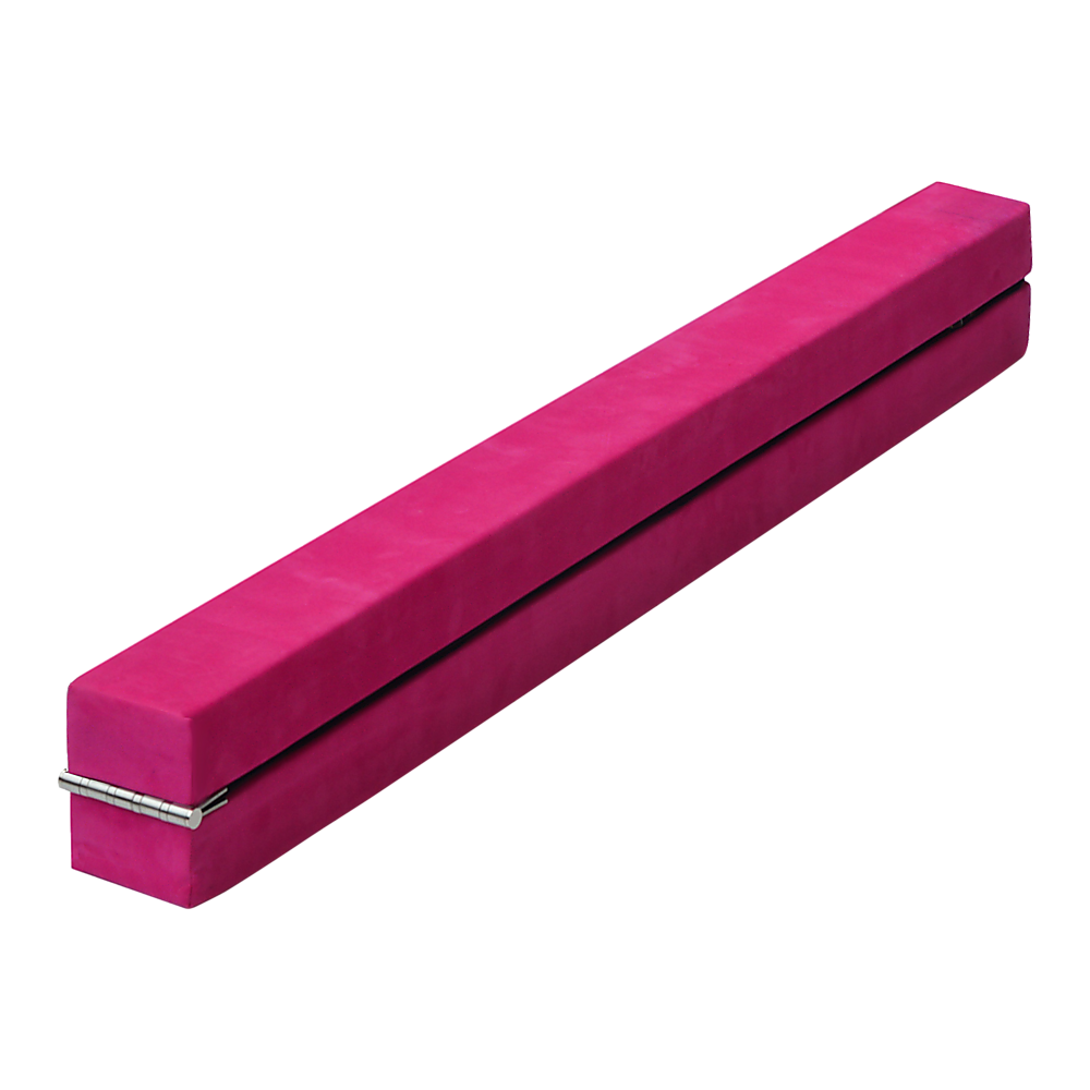 V63-826771-20078-00 2.2m Gymnastics Folding Balance Beam Pink Synthetic Suede - Image 1