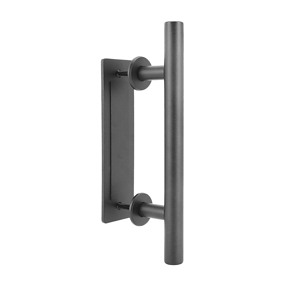 V63-827411-26254-00 Carbon Steel Door Handle & Flush Pull Wood Door Gate Hardware 12" - Image 1