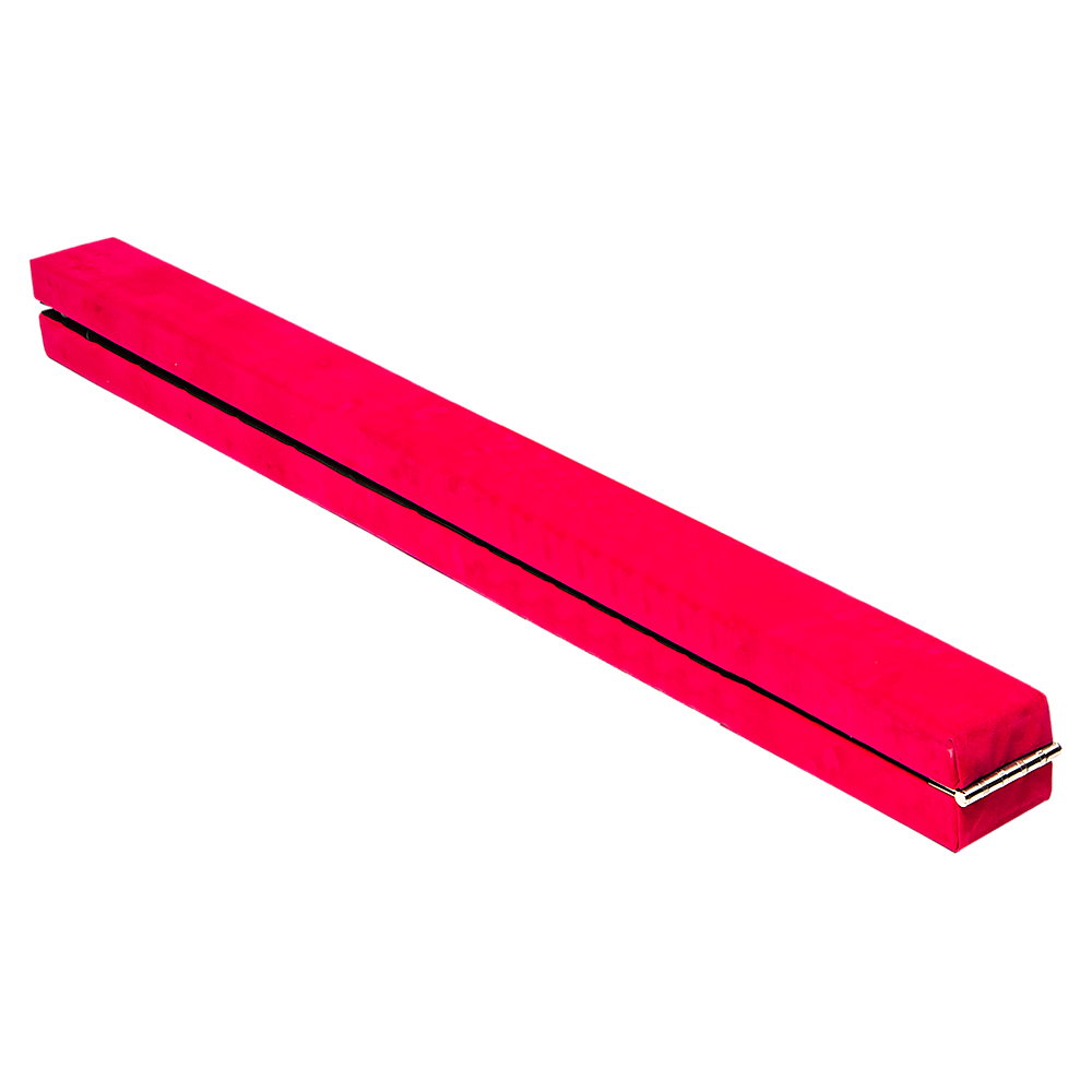 V63-827851-634585fddb436.1000x1000-00 2.4m (8FT) Gymnastics Folding Balance Beam Pink Synthetic Suede - Image 1
