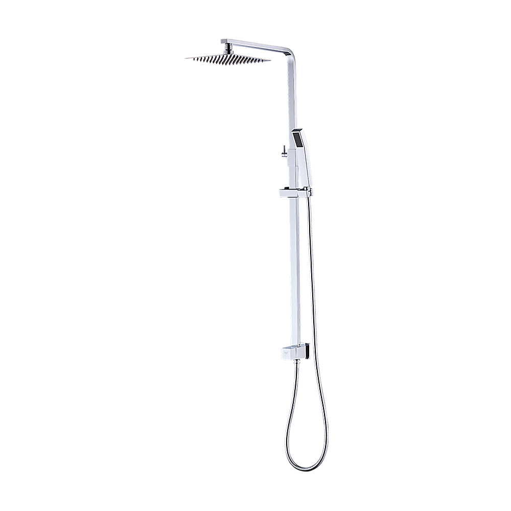 V63-827931-26263-00 WELS 8" Rain Shower Head Set Square Dual Heads Faucet High Pressure Hand Held - Image 1