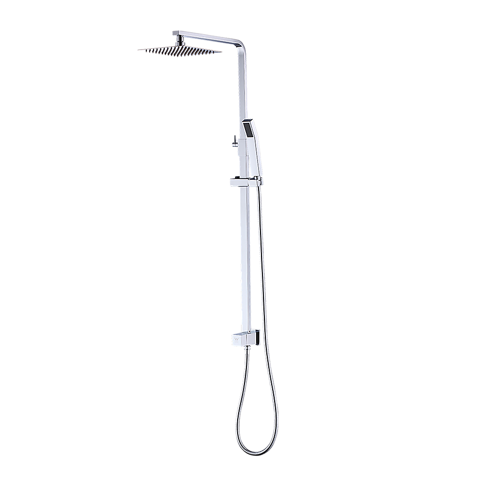 V63-827951-26261-00 WELS 8" Rain Shower Head Set Square Dual Heads Faucet High Pressure With Mixer - Image 1